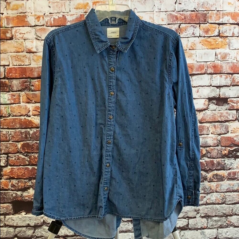 Harper denim star button down shirt